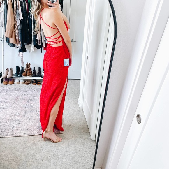 MAJORELLE Revolve Red Lace Dress - Picture 3 of 14